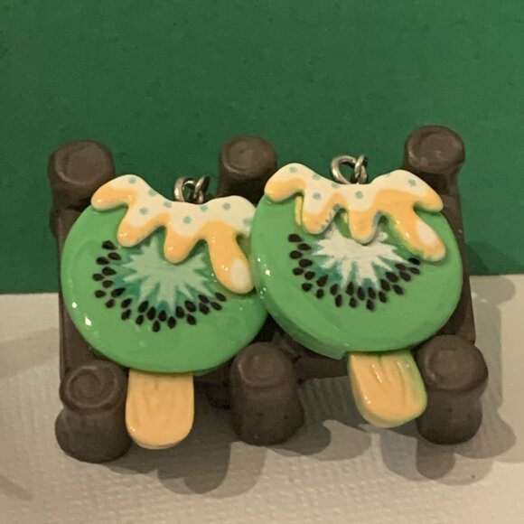 Kiwi Earring, Funny Food Earring, Popsicle Earring, Summer Earring, Gift Idea - Picture 1 of 8
